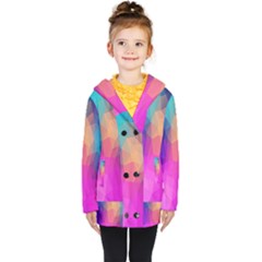 Triangles Polygon Color Kids  Double Breasted Button Coat by artworkshop