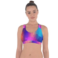 Triangles Polygon Color Cross String Back Sports Bra by artworkshop