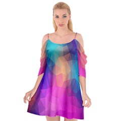 Triangles Polygon Color Cutout Spaghetti Strap Chiffon Dress by artworkshop