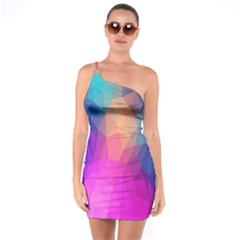 Triangles Polygon Color One Soulder Bodycon Dress by artworkshop