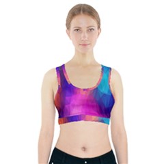 Triangles Polygon Color Sports Bra With Pocket by artworkshop