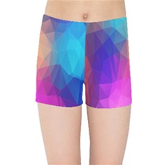 Triangles Polygon Color Kids  Sports Shorts by artworkshop