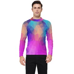 Triangles Polygon Color Men s Long Sleeve Rash Guard by artworkshop