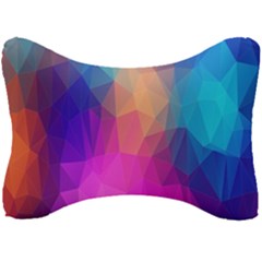 Triangles Polygon Color Seat Head Rest Cushion by artworkshop