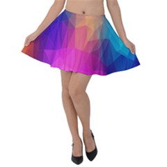 Triangles Polygon Color Velvet Skater Skirt