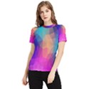 Triangles Polygon Color Women s Short Sleeve Rash Guard View1