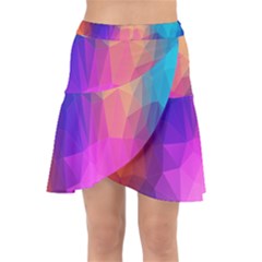 Triangles Polygon Color Wrap Front Skirt by artworkshop