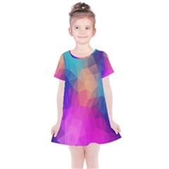 Triangles Polygon Color Kids  Simple Cotton Dress by artworkshop