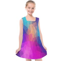 Triangles Polygon Color Kids  Cross Back Dress by artworkshop