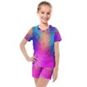 Triangles Polygon Color Kids  Mesh Tee and Shorts Set View1