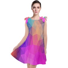 Triangles Polygon Color Tie Up Tunic Dress by artworkshop