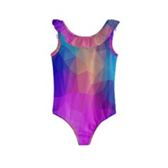 Triangles Polygon Color Kids  Frill Swimsuit by artworkshop