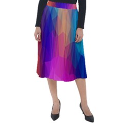 Triangles Polygon Color Classic Velour Midi Skirt  by artworkshop