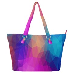 Triangles Polygon Color Full Print Shoulder Bag by artworkshop