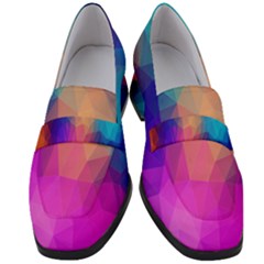 Triangles Polygon Color Women s Chunky Heel Loafers by artworkshop