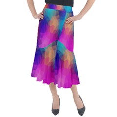 Triangles Polygon Color Midi Mermaid Skirt by artworkshop