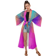 Triangles Polygon Color Maxi Kimono by artworkshop