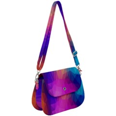 Triangles Polygon Color Saddle Handbag by artworkshop