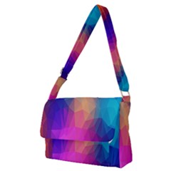 Triangles Polygon Color Full Print Messenger Bag (m) by artworkshop