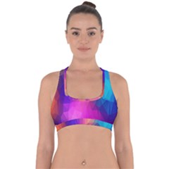 Triangles Polygon Color Cross Back Hipster Bikini Top  by artworkshop