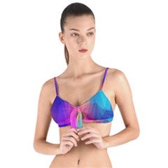 Triangles Polygon Color Tie Up Cut Bikini Top by artworkshop