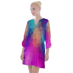 Triangles Polygon Color Open Neck Shift Dress by artworkshop