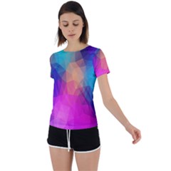 Triangles Polygon Color Back Circle Cutout Sports Tee by artworkshop