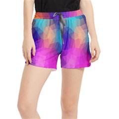 Triangles Polygon Color Women s Runner Shorts by artworkshop