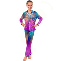 Triangles Polygon Color Kid s Satin Long Sleeve Pajamas Set by artworkshop