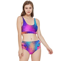 Triangles Polygon Color Frilly Bikini Set by artworkshop