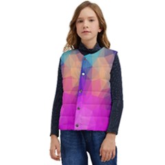 Triangles Polygon Color Kid s Short Button Up Puffer Vest	 by artworkshop