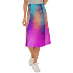 Triangles Polygon Color Midi Panel Skirt