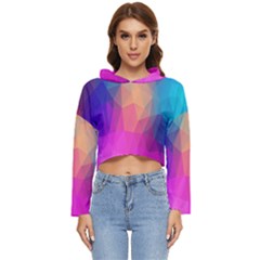 Triangles Polygon Color Women s Lightweight Cropped Hoodie