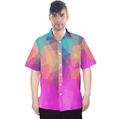 Triangles Polygon Color Men s Hawaii Shirt