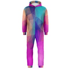 Triangles Polygon Color Hooded Jumpsuit (men) by artworkshop