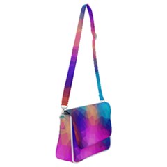 Triangles Polygon Color Shoulder Bag With Back Zipper by artworkshop