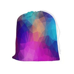 Triangles Polygon Color Drawstring Pouch (xl) by artworkshop