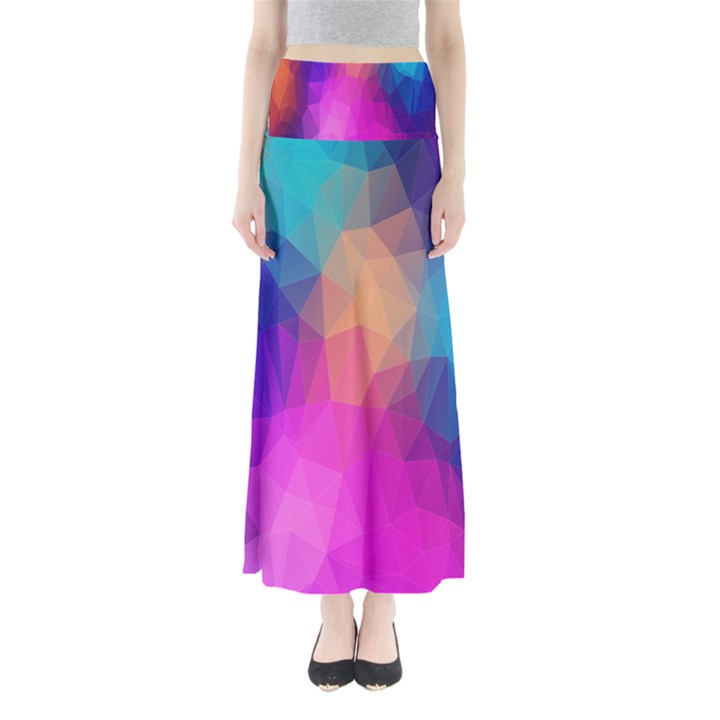 Triangles Polygon Color Full Length Maxi Skirt