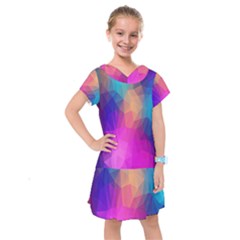 Triangles Polygon Color Kids  Drop Waist Dress by artworkshop