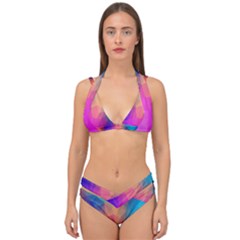 Triangles Polygon Color Double Strap Halter Bikini Set by artworkshop