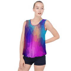 Triangles Polygon Color Bubble Hem Chiffon Tank Top by artworkshop