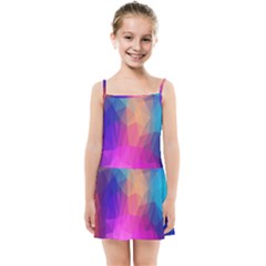 Triangles Polygon Color Kids  Summer Sun Dress by artworkshop