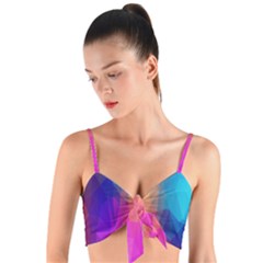 Triangles Polygon Color Woven Tie Front Bralet by artworkshop