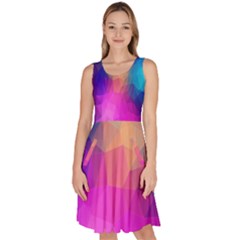 Triangles Polygon Color Knee Length Skater Dress With Pockets by artworkshop