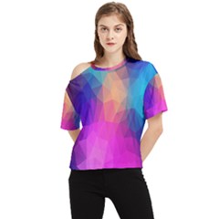 Triangles Polygon Color One Shoulder Cut Out Tee by artworkshop