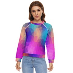 Triangles Polygon Color Women s Long Sleeve Raglan Tee