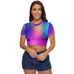 Triangles Polygon Color Side Button Cropped Tee by artworkshop