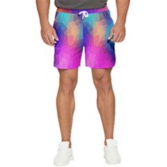 Triangles Polygon Color Men s Runner Shorts by artworkshop