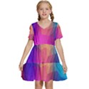 Triangles Polygon Color Kids  Short Sleeve Tiered Mini Dress View1