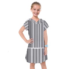 Barcode Pattern Kids  Drop Waist Dress by Sapixe